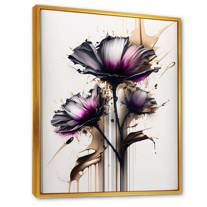 Pink Daisy Flower On Abstract Fusion III - Traditional Canvas Wall Art