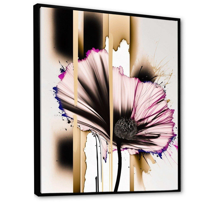 Pink Gerbera Flower On Abstract Fusion II - Traditional Bedroom Wall Art