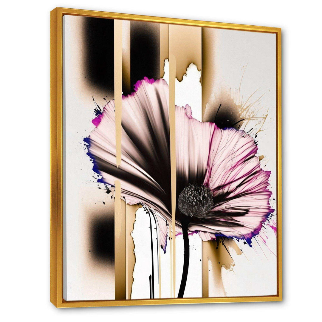 Pink Gerbera Flower On Abstract Fusion II - Traditional Bedroom Wall Art