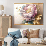 Pink And Gold Camellia Flower II