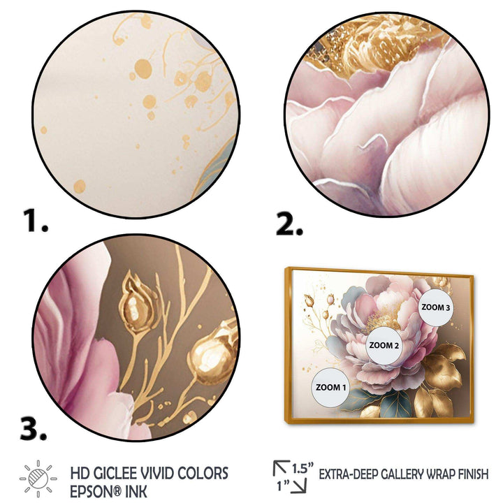 Pink And Gold Camellia Flower II