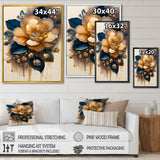 Yellow And Dark Blue Camellia Flower I