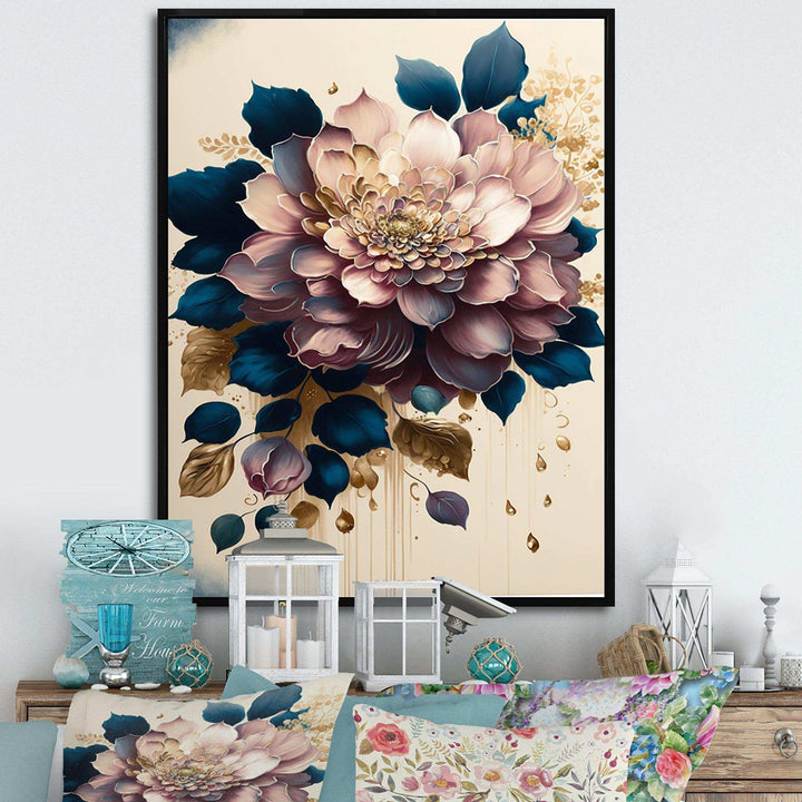 Deep Pink Dahlia Floral Design I