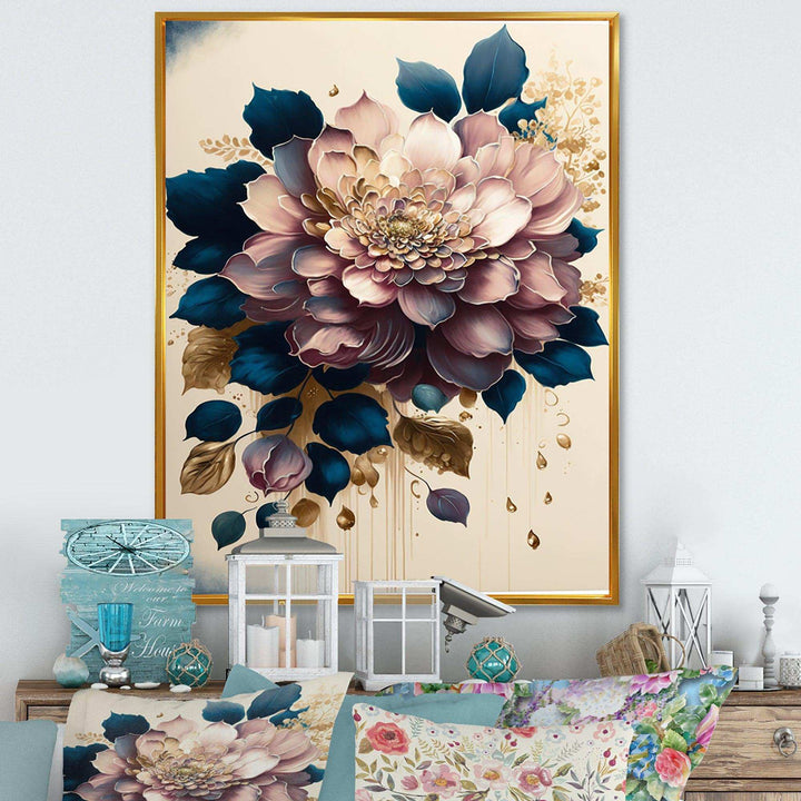 Deep Pink Dahlia Floral Design I