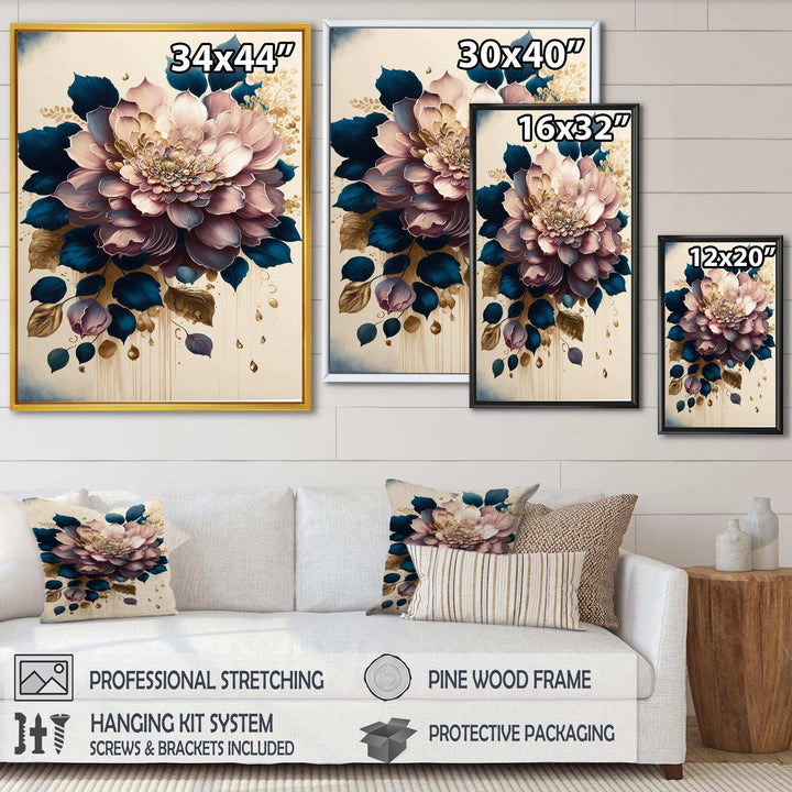 Deep Pink Dahlia Floral Design I