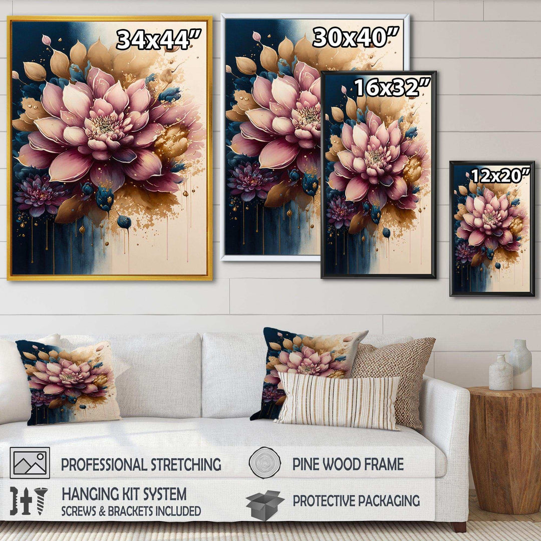 Deep Pink Dahlia Floral Design III
