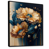 Light Orange And Dark Blue Daisy II