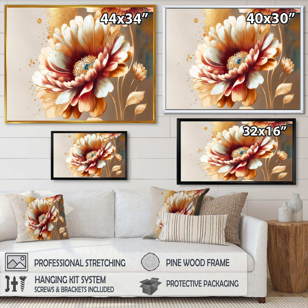 Red And Gold Daisy