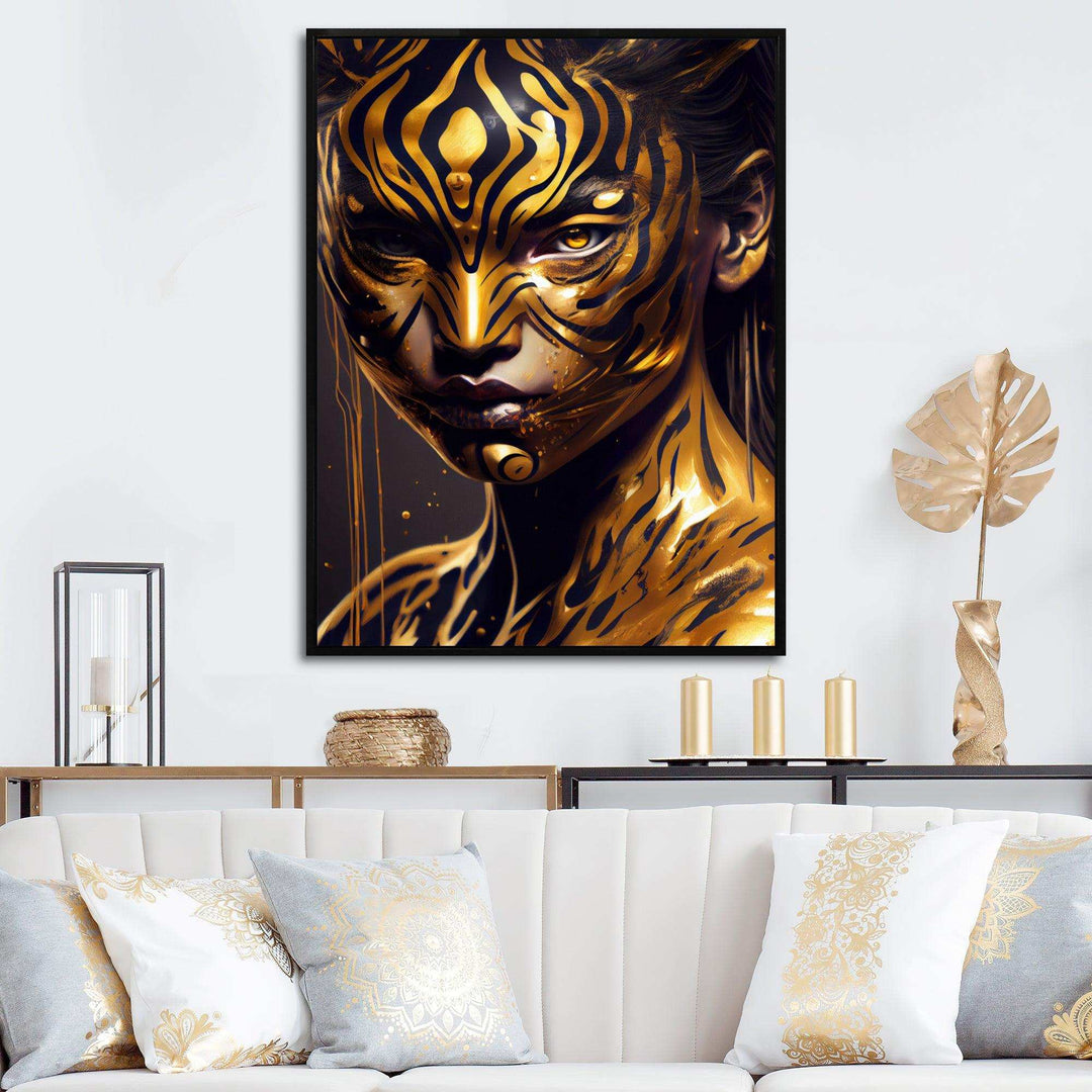 Black And Gold Tiger Woman I