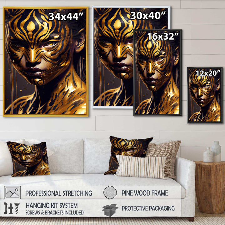 Black And Gold Tiger Woman I