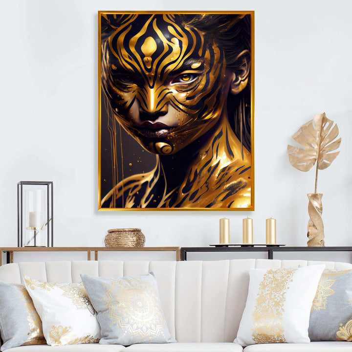 Black And Gold Tiger Woman I