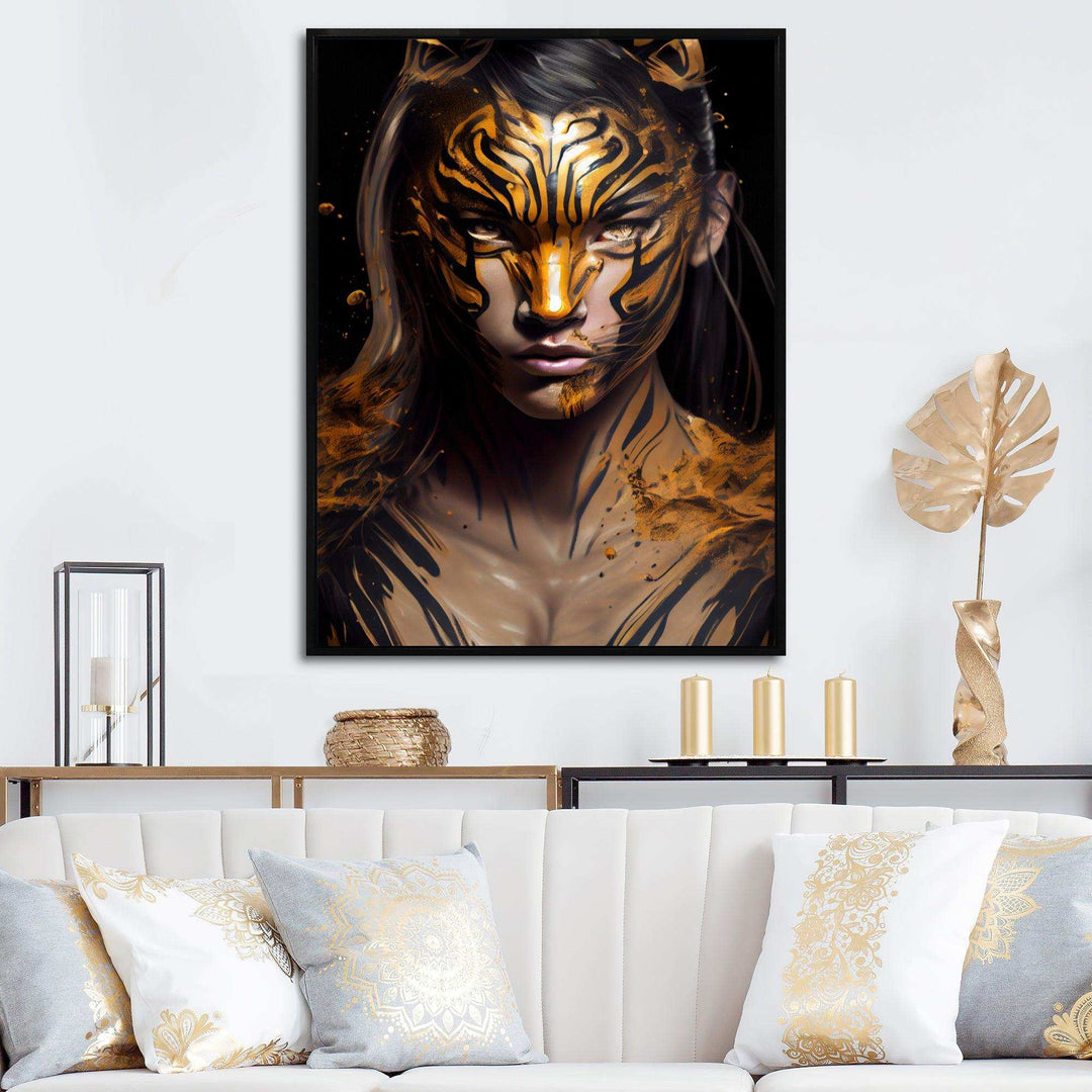 Black And Gold Tiger Woman II