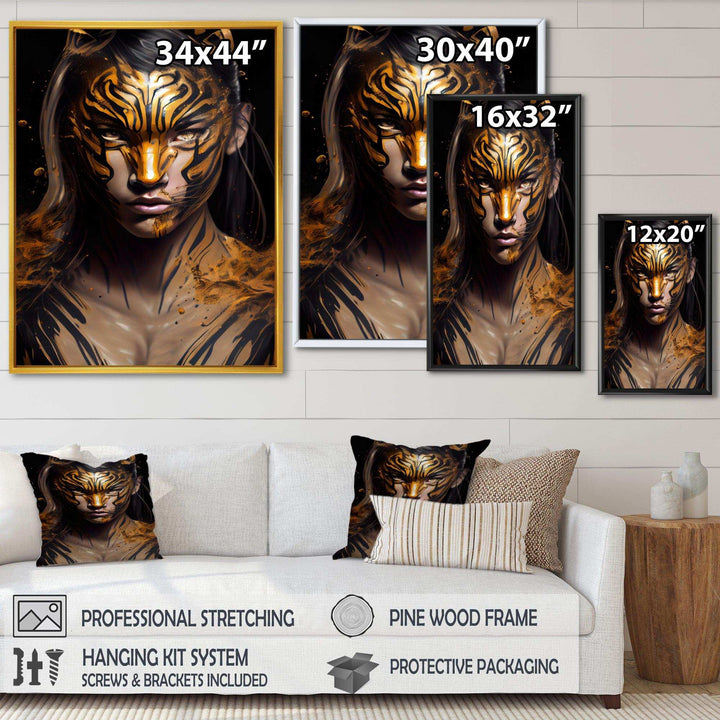 Black And Gold Tiger Woman II