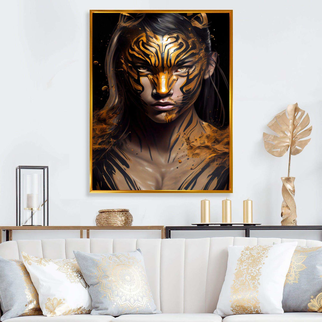 Black And Gold Tiger Woman II