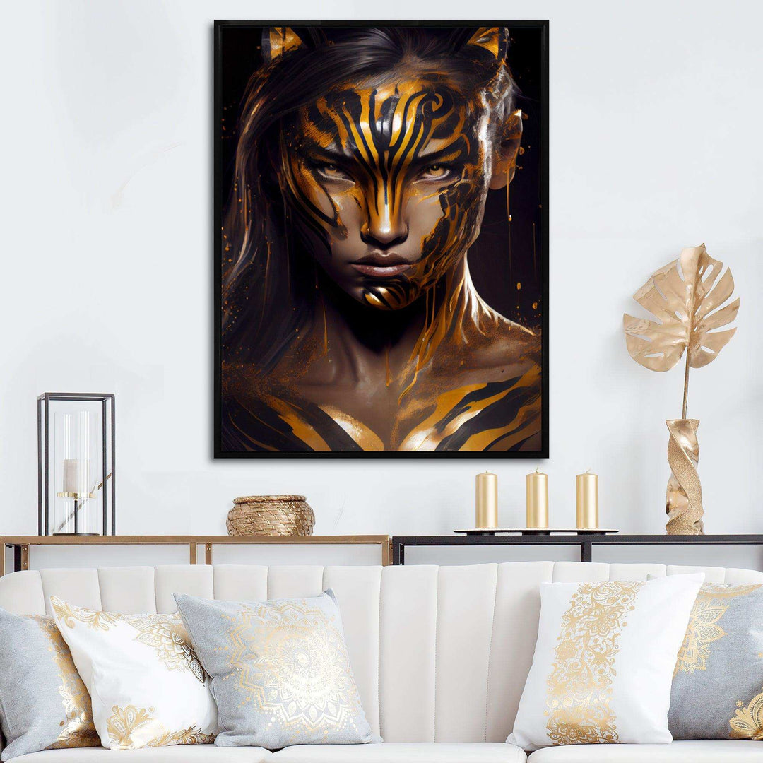 Black And Gold Tiger Woman IV