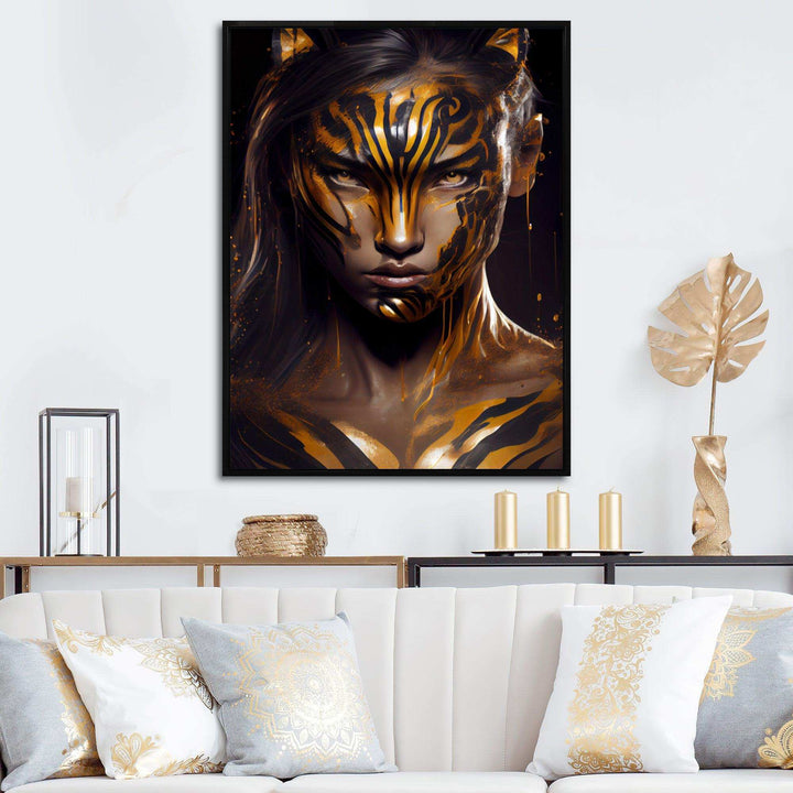 Black And Gold Tiger Woman IV