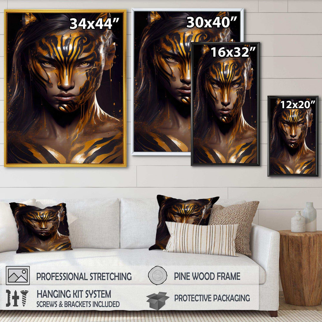 Black And Gold Tiger Woman IV