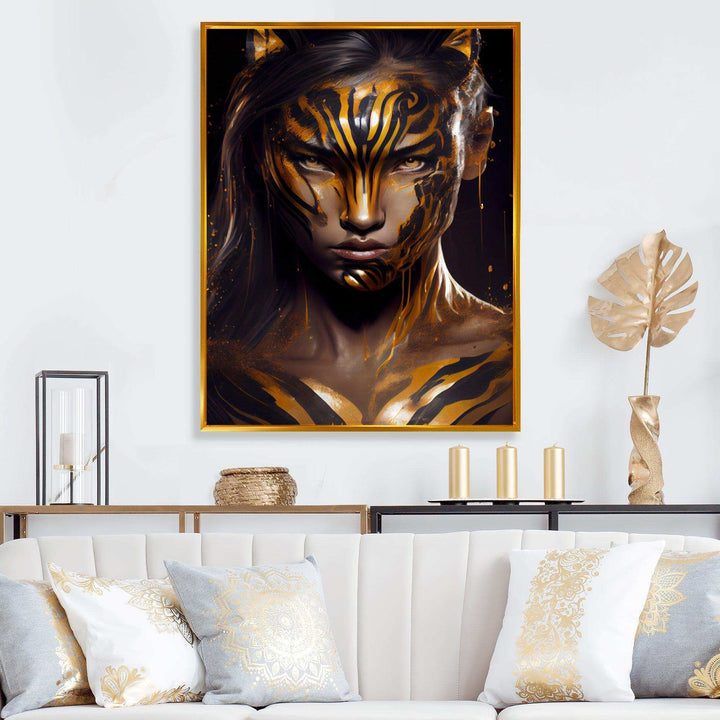 Black And Gold Tiger Woman IV