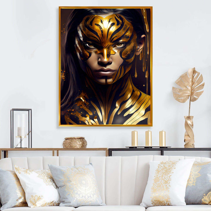 Black And Gold Tiger Woman V