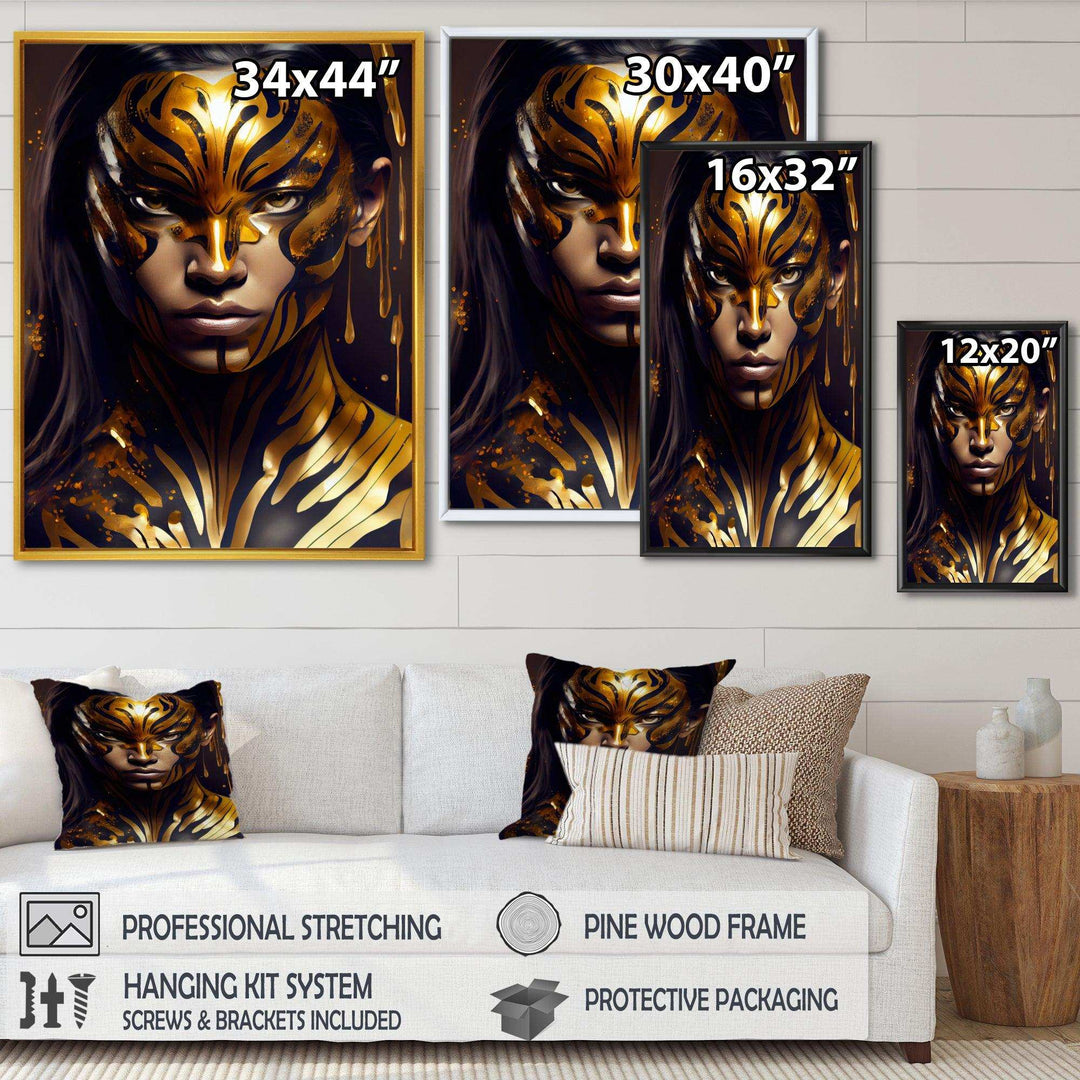 Black And Gold Tiger Woman V