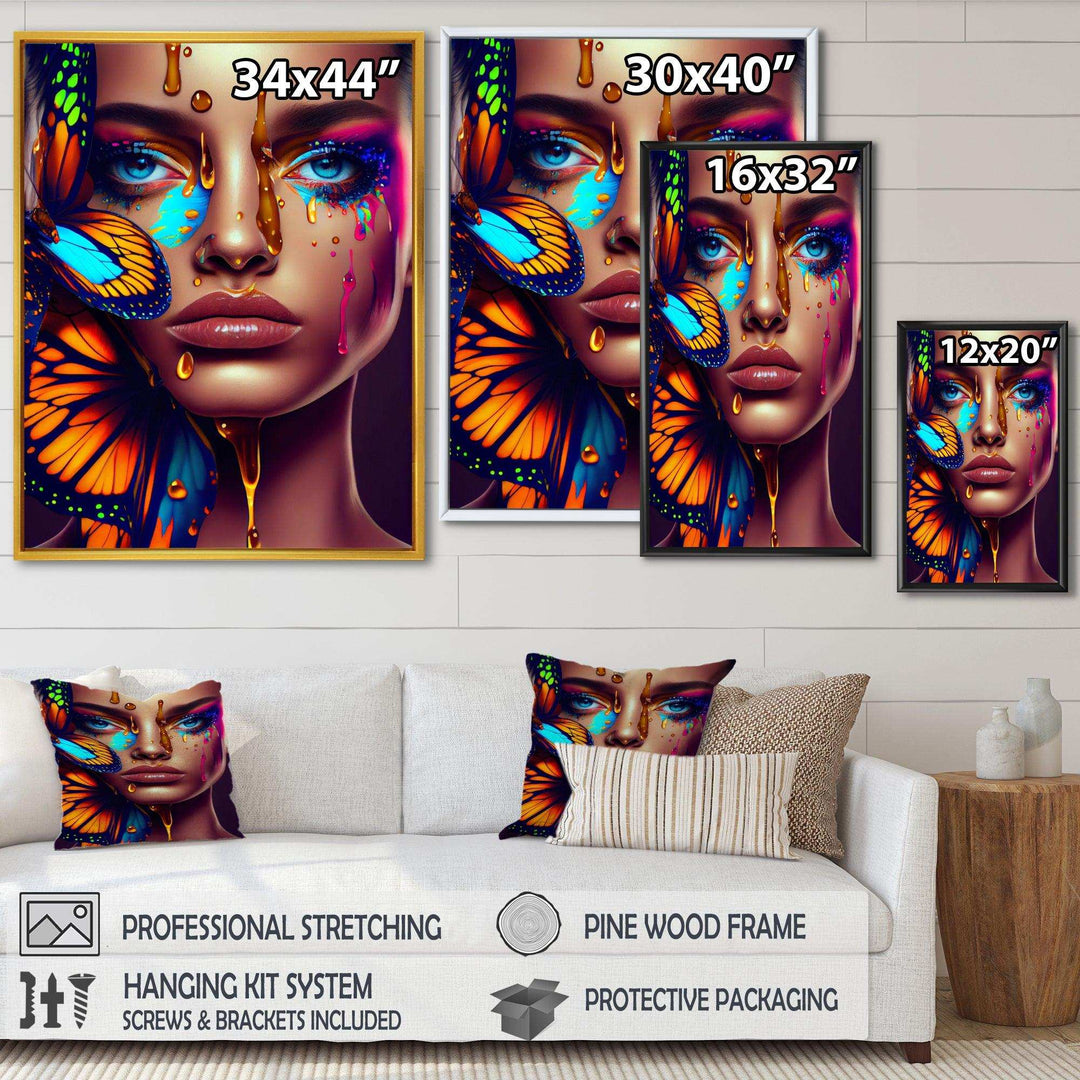 Sensual Woman With Colorful Butterfly I