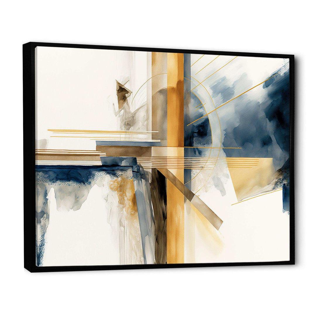 Modern Blue And Gold Abstract IV - Modern Bedroom Wall Art
