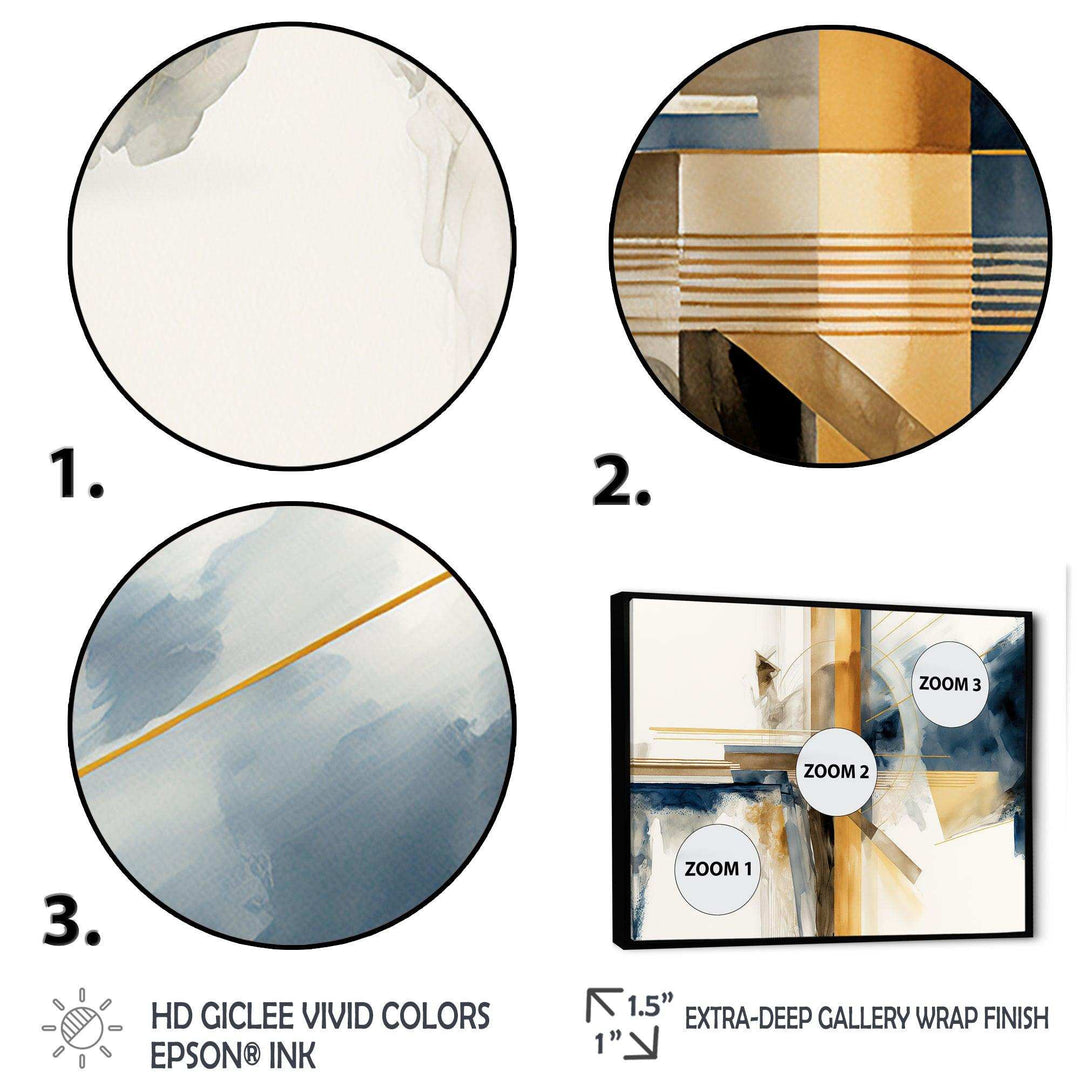Modern Blue And Gold Abstract IV - Modern Bedroom Wall Art