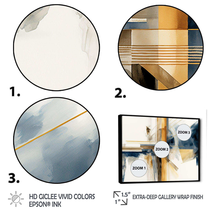 Modern Blue And Gold Abstract IV - Modern Bedroom Wall Art