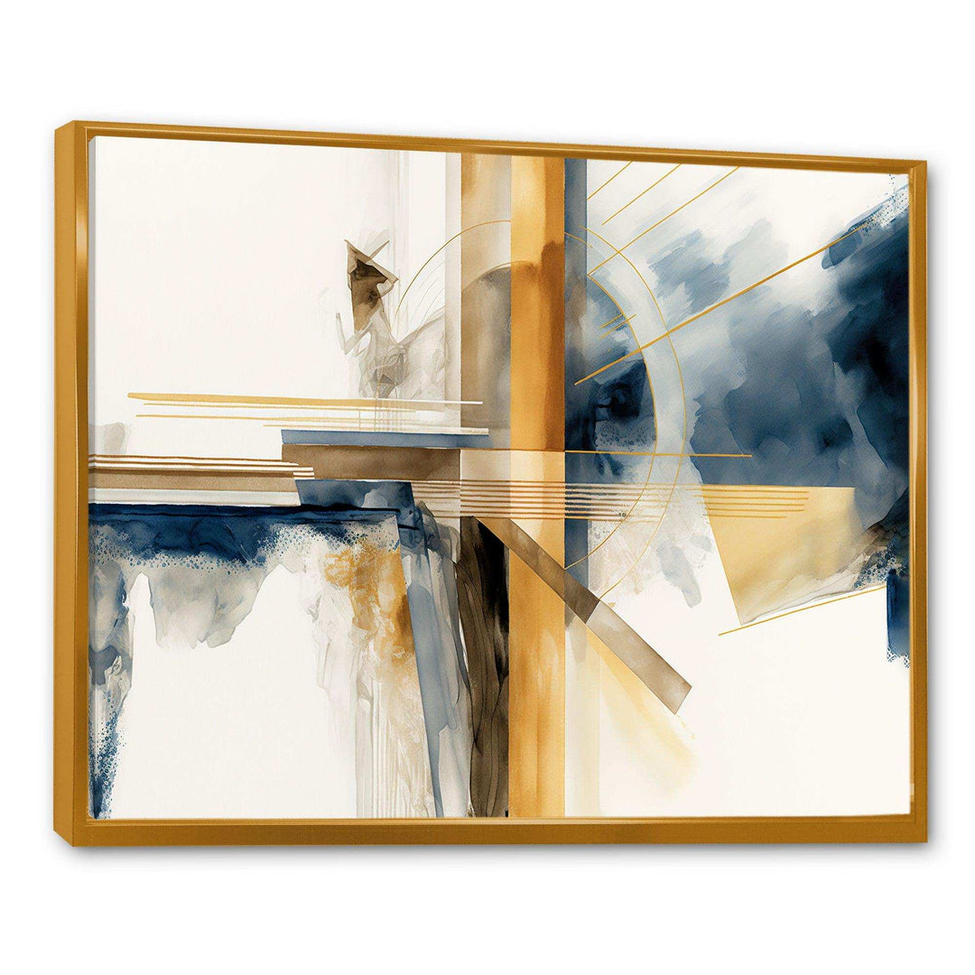 Modern Blue And Gold Abstract IV - Modern Bedroom Wall Art