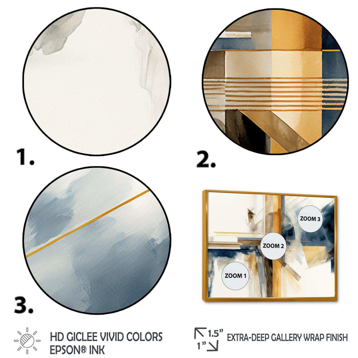 Modern Blue And Gold Abstract IV - Modern Bedroom Wall Art
