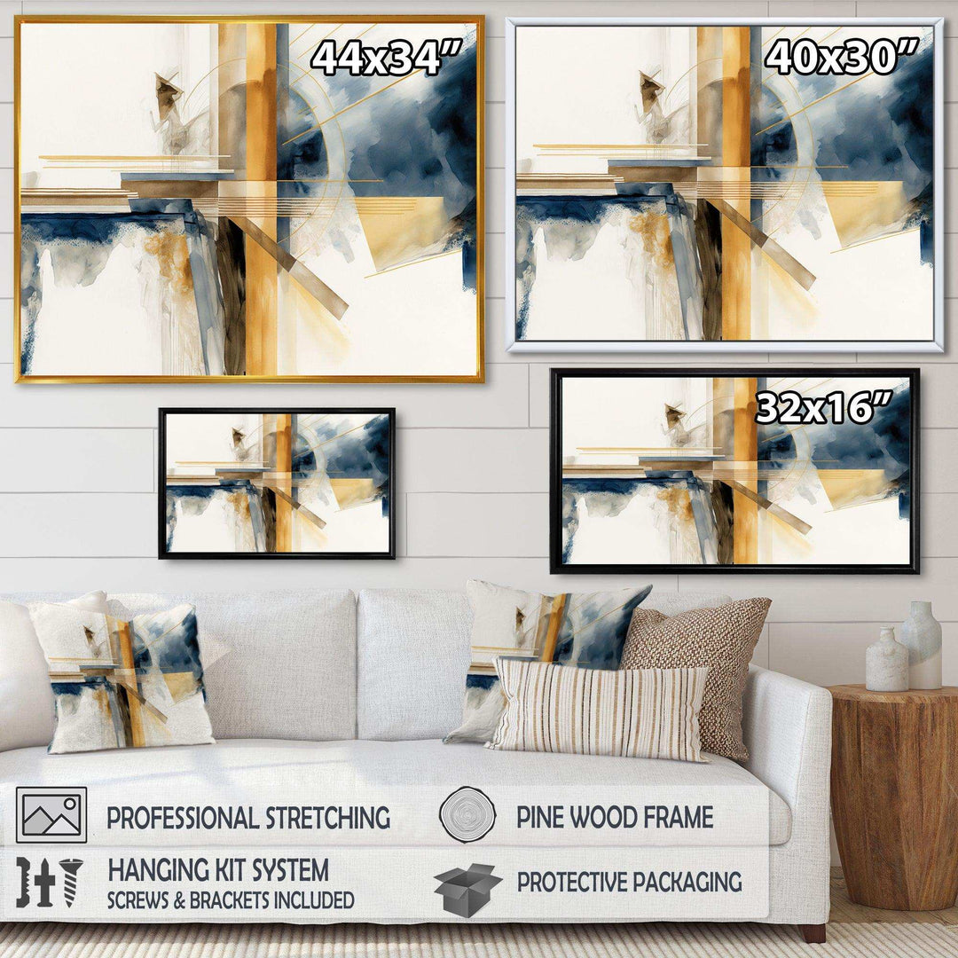 Modern Blue And Gold Abstract IV - Modern Bedroom Wall Art