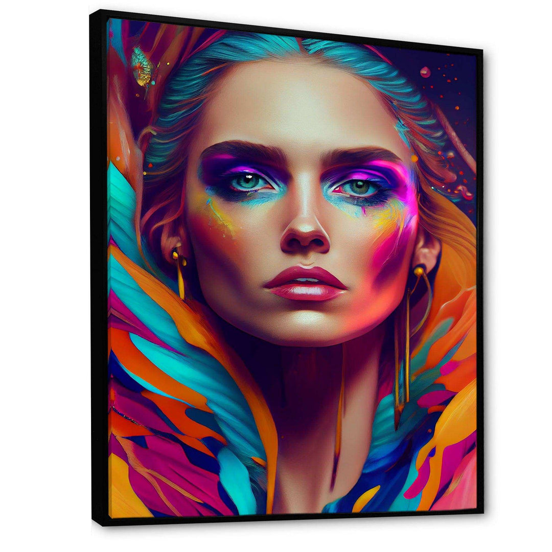 Dynamic Feather Woman Portrait II
