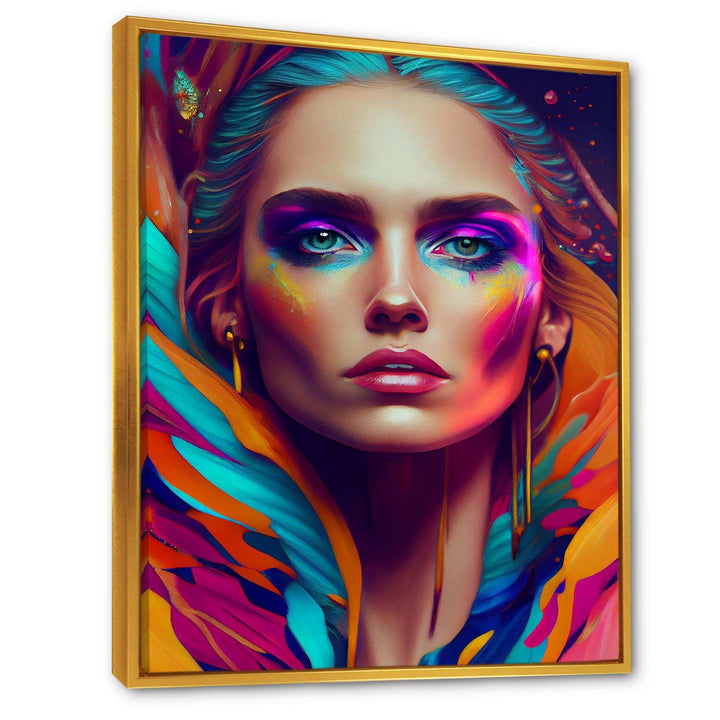 Dynamic Feather Woman Portrait II