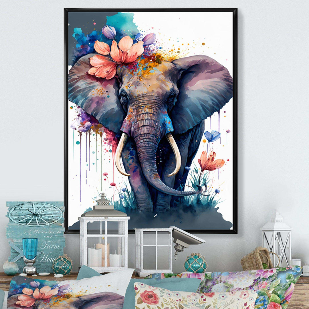 Cute Elefant Floral Art I