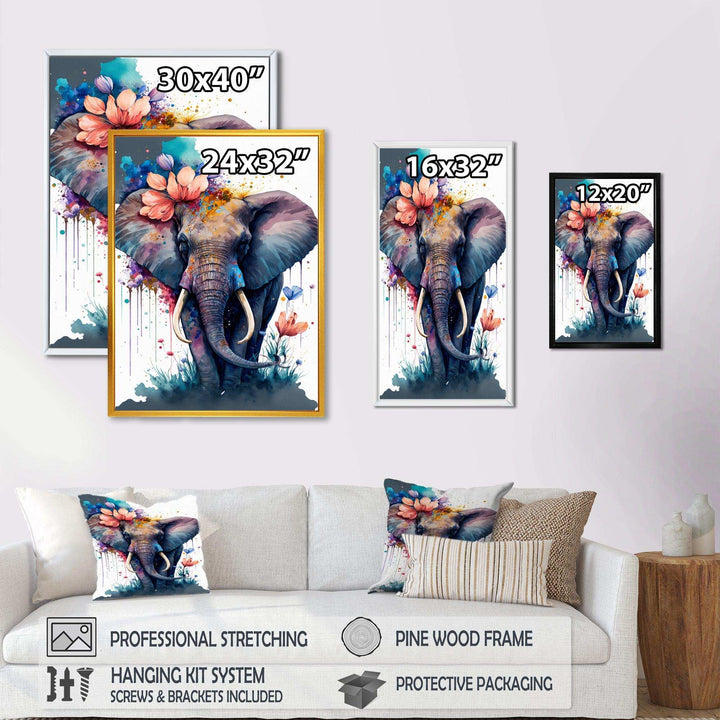 Cute Elefant Floral Art I