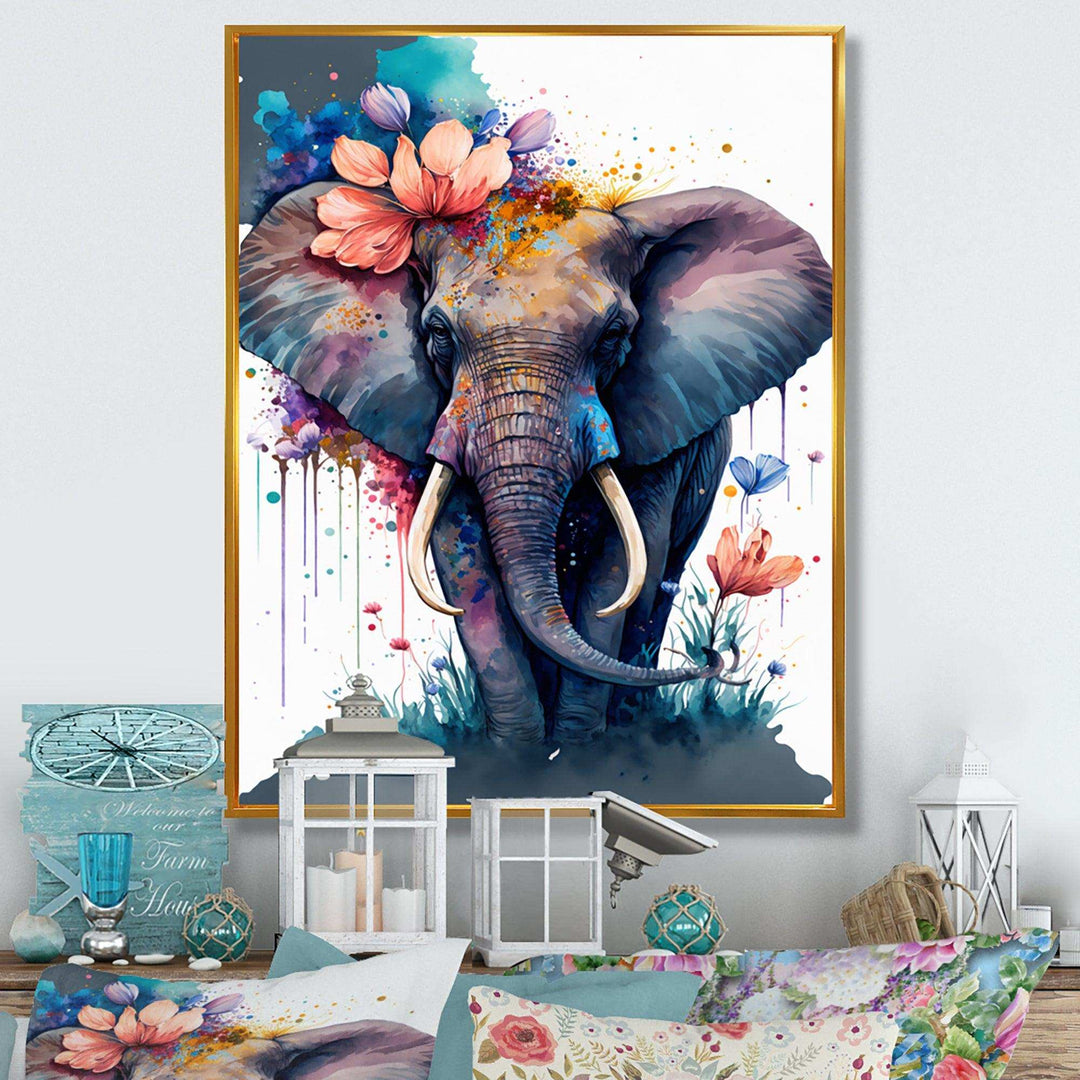 Cute Elefant Floral Art I