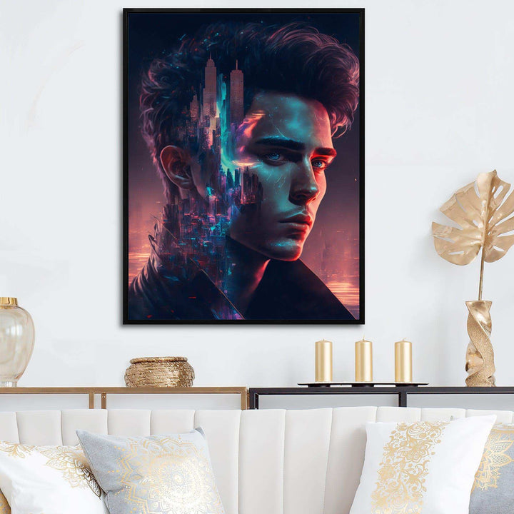 Double Exposure Man Portrait Sci-Fi II
