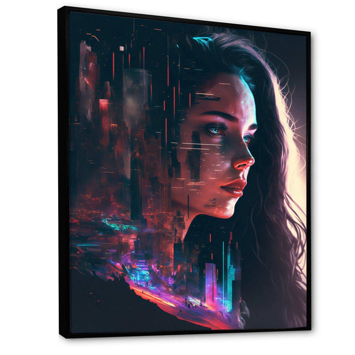 Double Exposure Woman Portrait Sci-Fi I