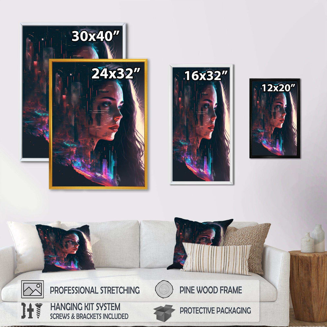Double Exposure Woman Portrait Sci-Fi I