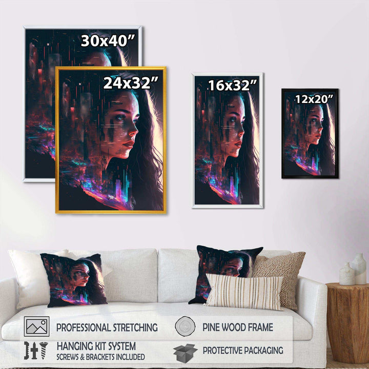 Double Exposure Woman Portrait Sci-Fi I