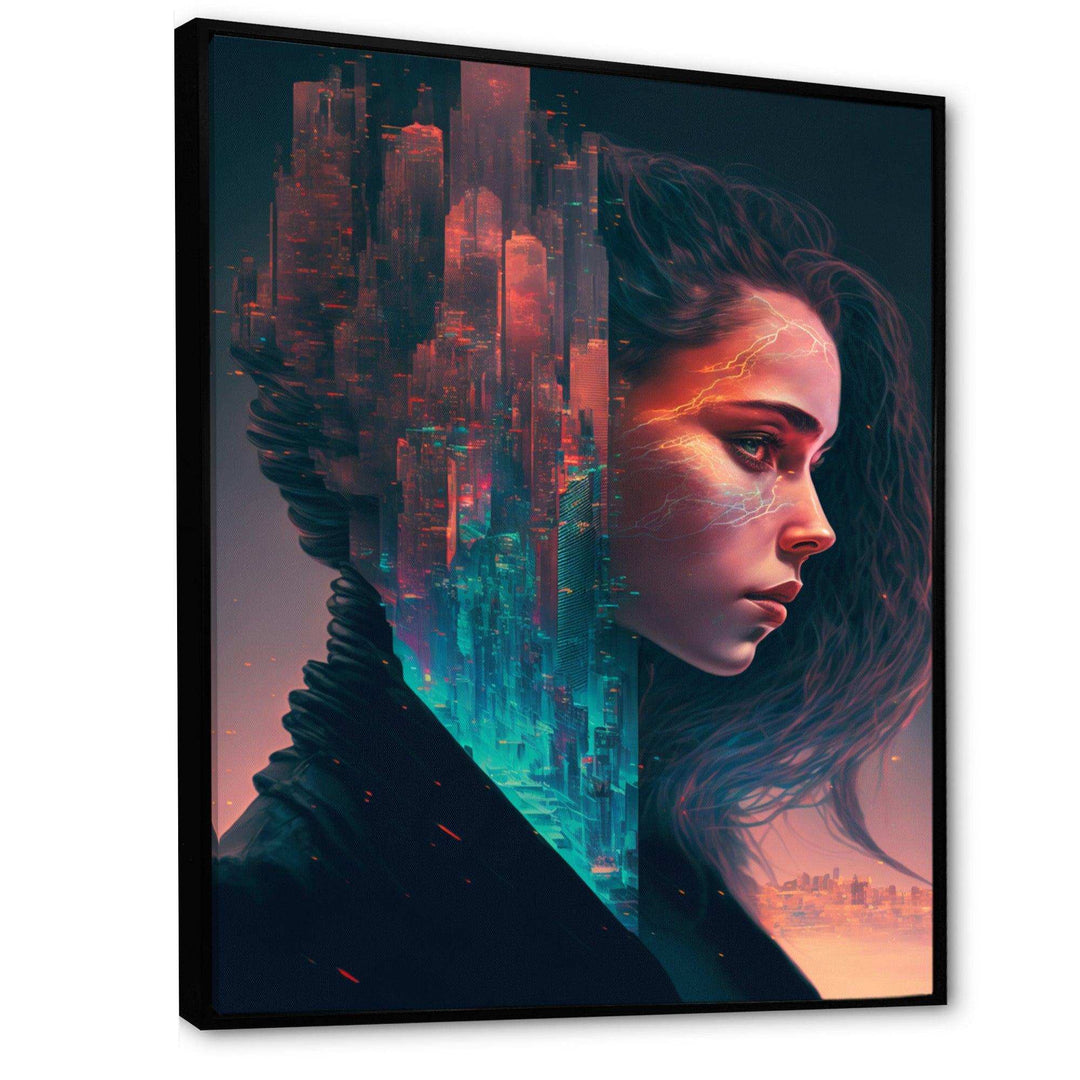 Double Exposure Woman Portrait Sci-Fi III