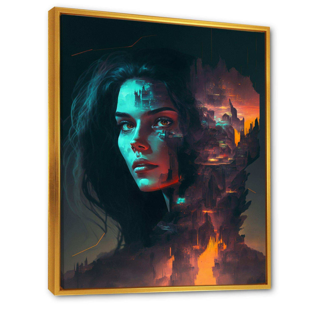 Double Exposure Woman Portrait Sci-Fi IV