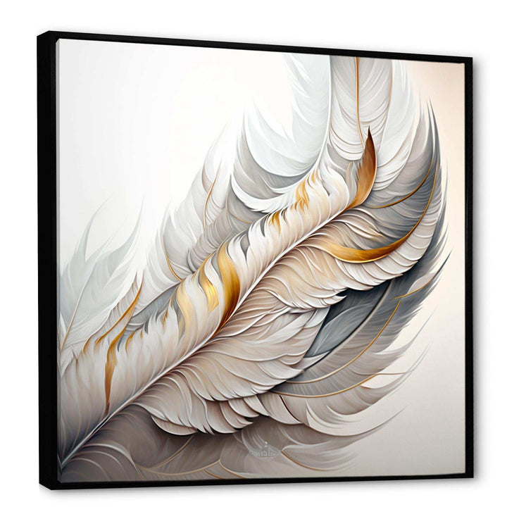 White Watercolor Feather  - Modern Wall Art Prints