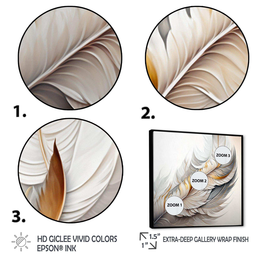 White Watercolor Feather  - Modern Wall Art Prints