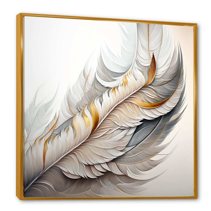 White Watercolor Feather  - Modern Wall Art Prints
