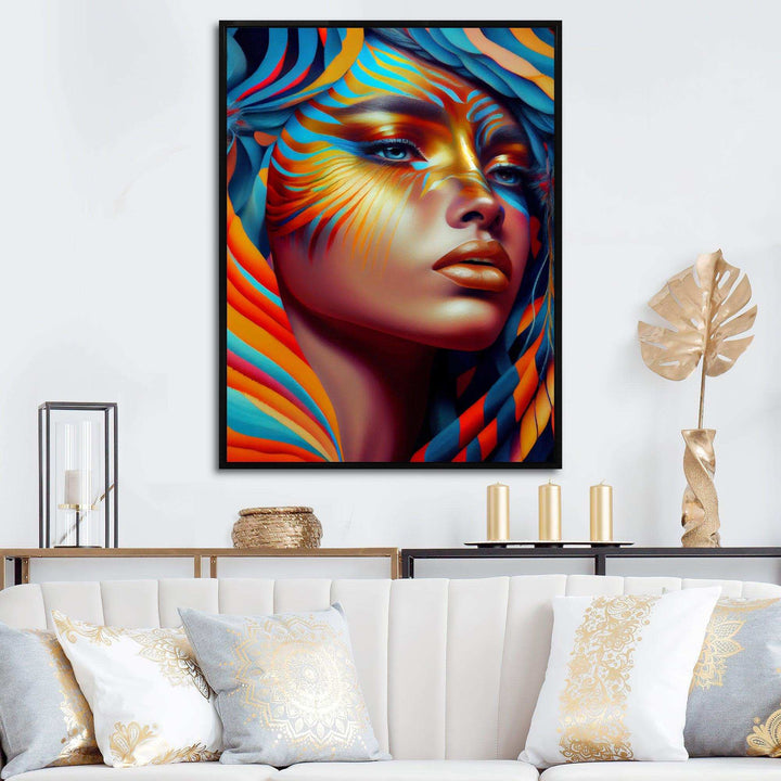 Dynamic Feather Woman Portrait V