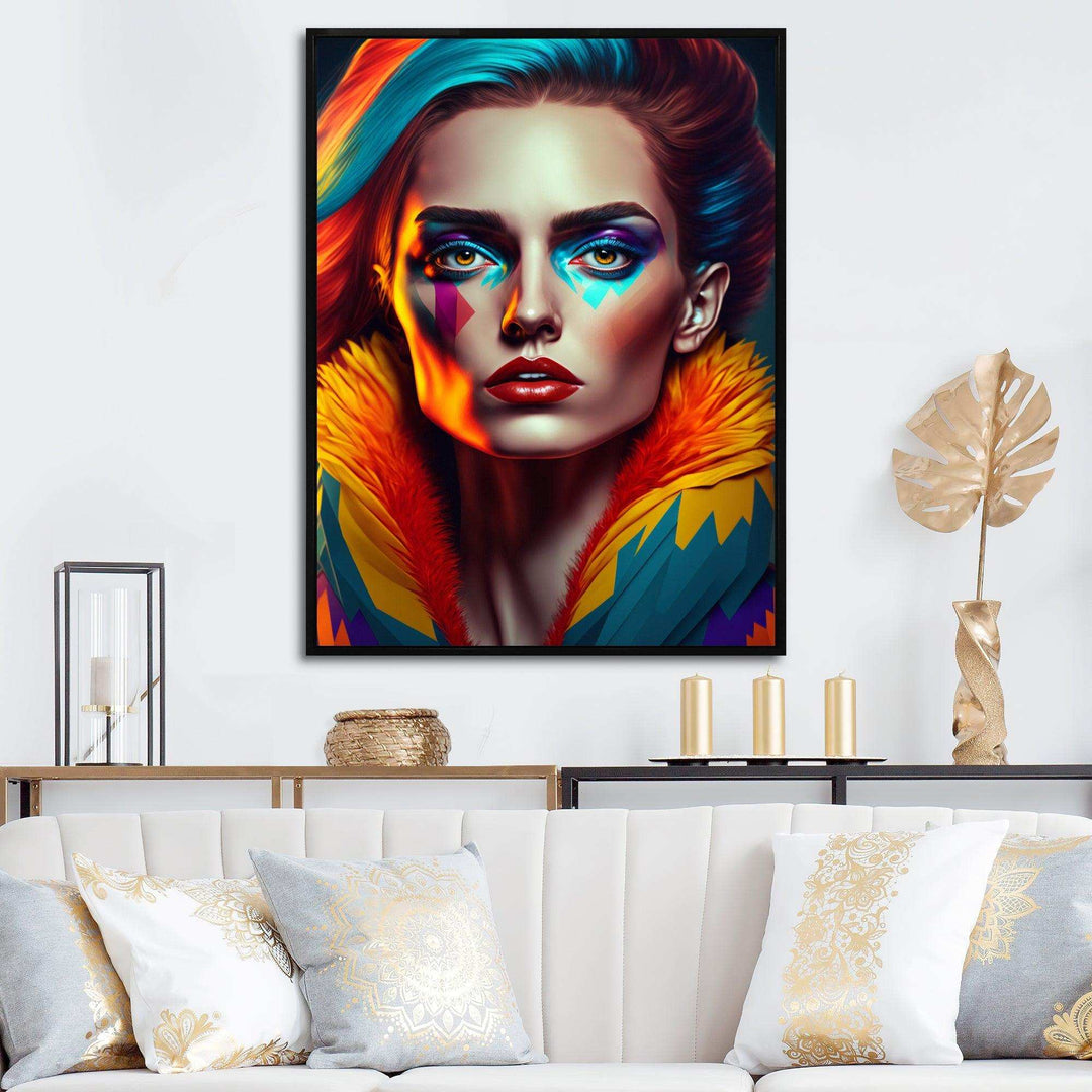 Colorful Sensual Woman In Fur Coat IV