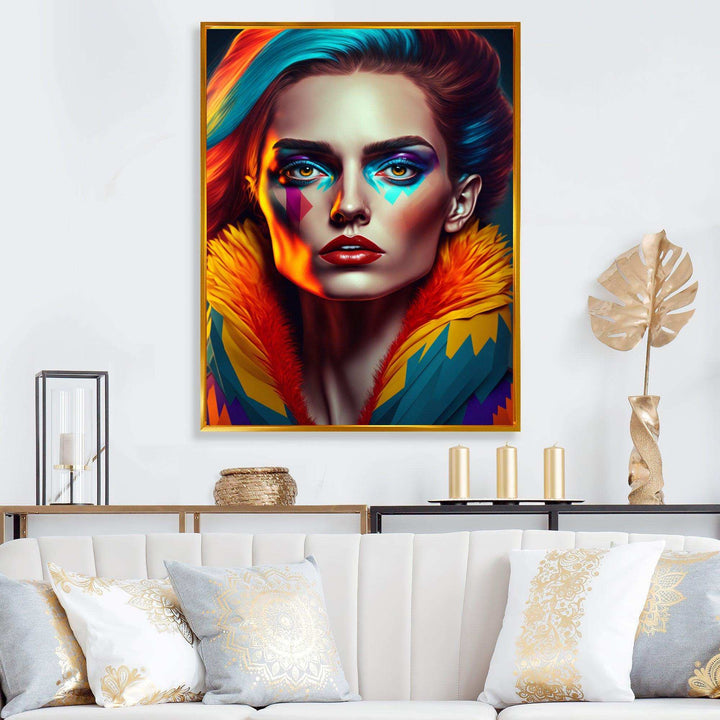 Colorful Sensual Woman In Fur Coat IV