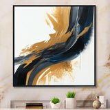 Blue And Gold Swirl Abstract II