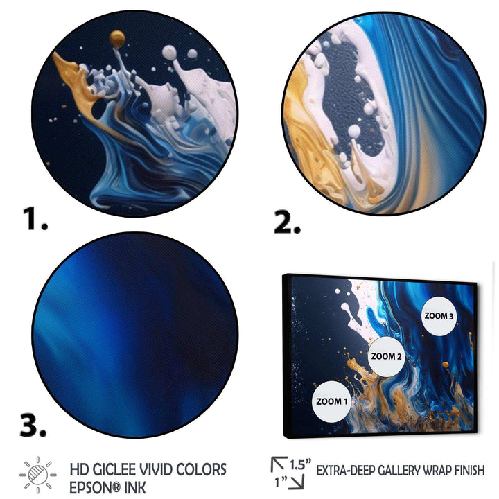 Ice Paint Splash I - Modern Living Room Wall Decor